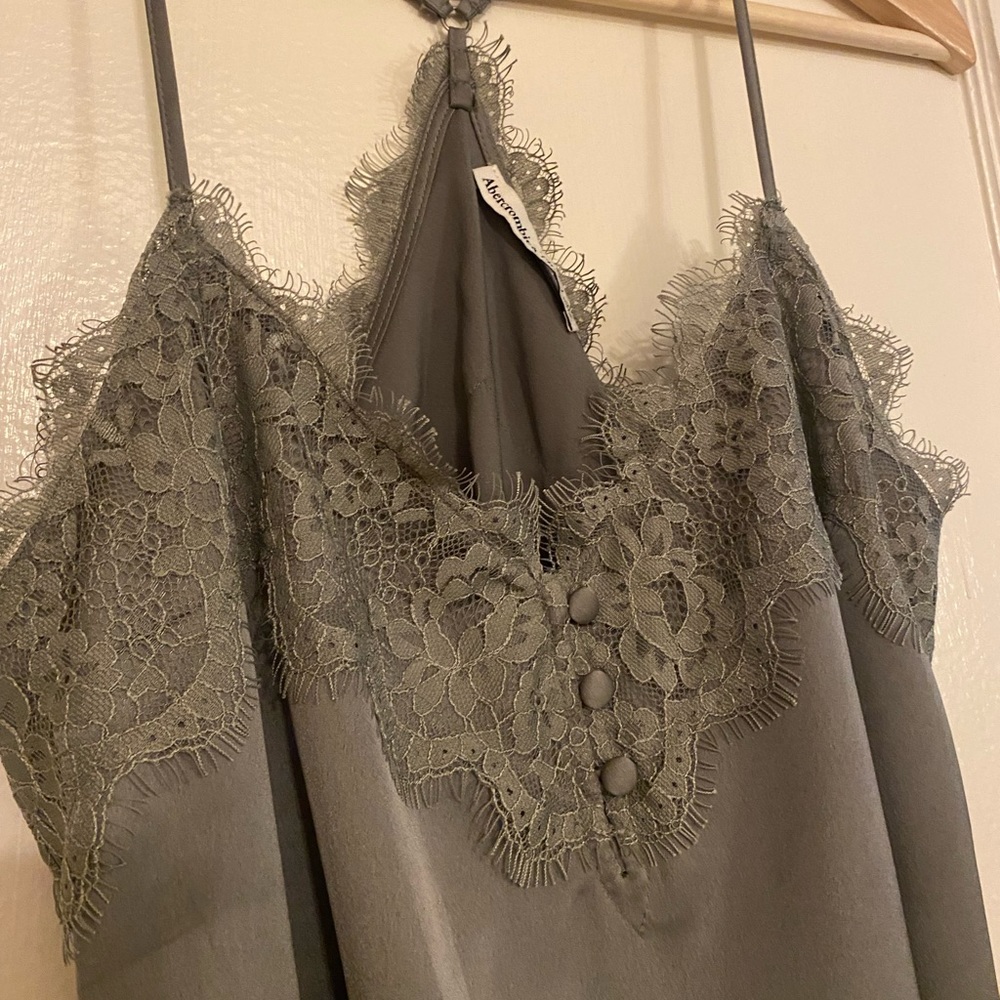 SOLD Abercrombie & Fitch Lace Cami Bodysuit in Olive Green - XS